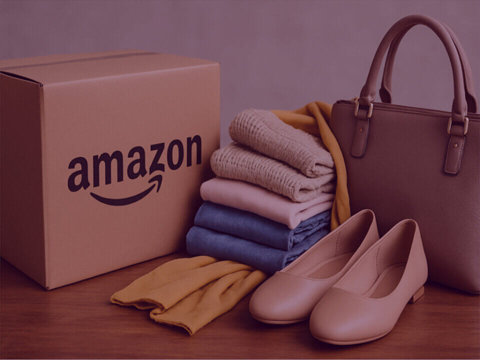 Image of amazon parcel and delivery of clothes