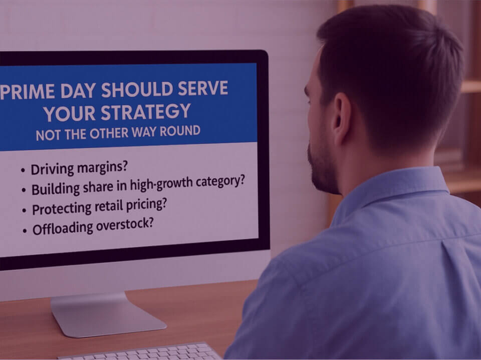 880 8 11 - Venture Forge Image of man reading an amazon prime day strategy presentation