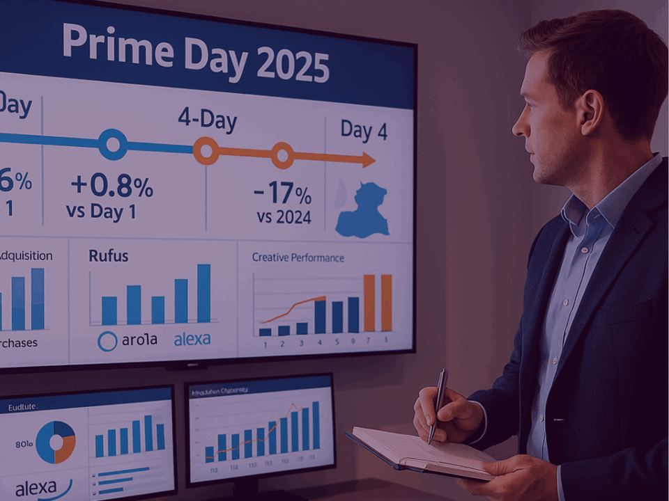 Prime Day 2025 roundup - and what Smart Brands should do now - Venture Forge Image of in-house Amazon specialist reviewing Amazon data from last year and this year
