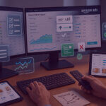 Amazon Ads dashboards showing performance analytics and optimisation metrics for advertising strategy improvement.