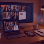 Amazon strategy webinar in progress on laptop and monitor, showing live and on-demand session for e-commerce brands by Venture Forge.