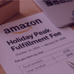 Photo of a printed Amazon letter regarding the holiday peak fee increase.