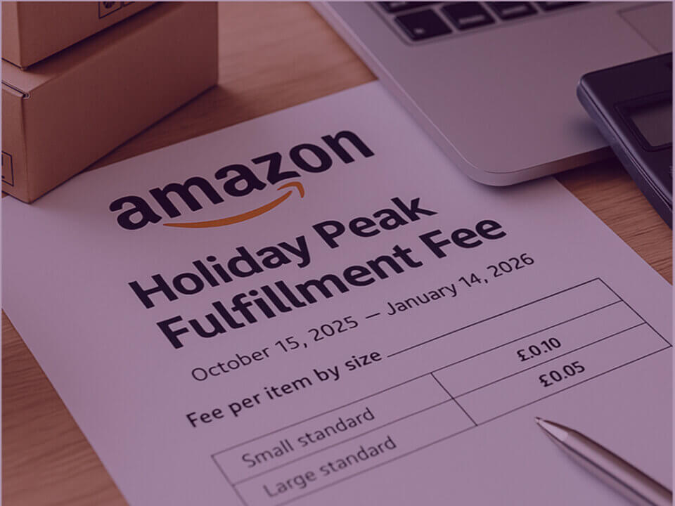 Photo of a printed Amazon letter regarding the holiday peak fee increase. - Venture Forge Photo of a printed Amazon letter regarding the holiday peak fee increase.