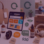 Amazon Second Chance Deal Days promotion showing pre-loved and refurbished products with discount offers and sustainability messaging.