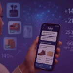 Amazon Rufus AI Shopping Assistant Graphic - Venture Forge Customer using Amazon’s Rufus shopping assistant on a smartphone, with AI product suggestions and growth stats shown on screen.