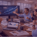 Amazon success stories 2025: client results dashboard - Venture Forge Team celebrating Amazon growth results on an analytics dashboard, showcasing Amazon success stories from 2025.