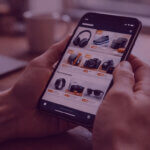 AI-Powered Amazon Retail Events - Venture Forge Person browsing personalised Amazon-style deals on a smartphone during a retail event
